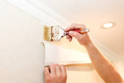 Pose de papier peint à Vebron — revêtements muraux et toiles de verre